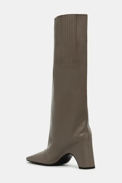 Кожаные сапоги Coperni Bridge Boot цвет коричневый каблук кирпичик