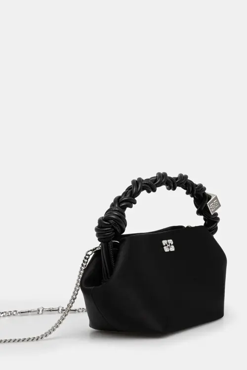 Сумочка GANNI Bou Bag Mini Soir Satin цвет чёрный A6340