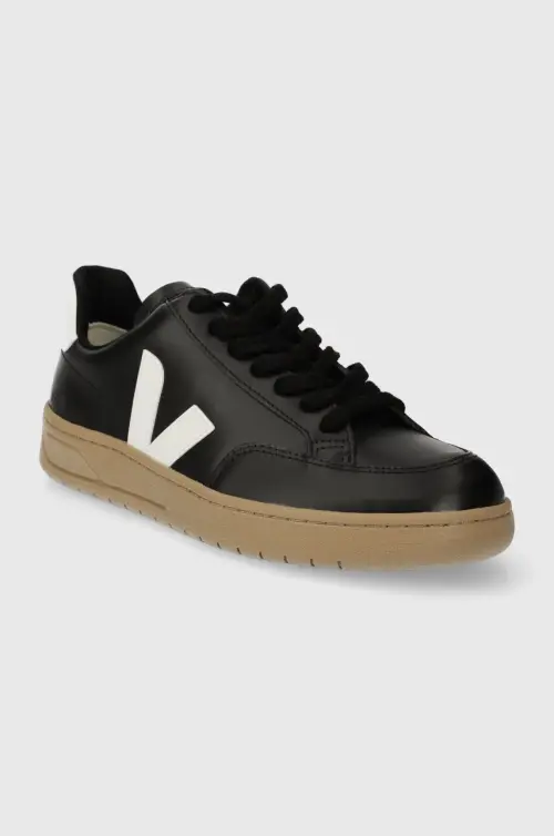 Кожаные кроссовки Veja V-12 цвет чёрный XD0203638