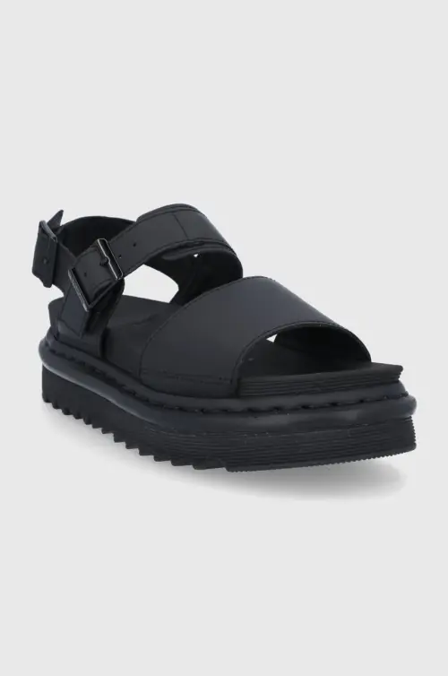 Кожаные сандалии Dr. Martens Voss женские цвет чёрный на платформе DM23802001.Voss-Black