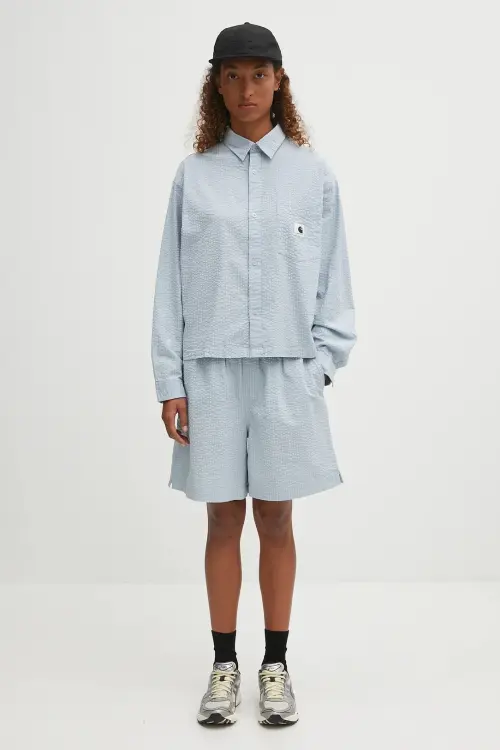 Хлопковая рубашка Carhartt WIP W' L/S Toland relaxed классический воротник I035132.31SXX