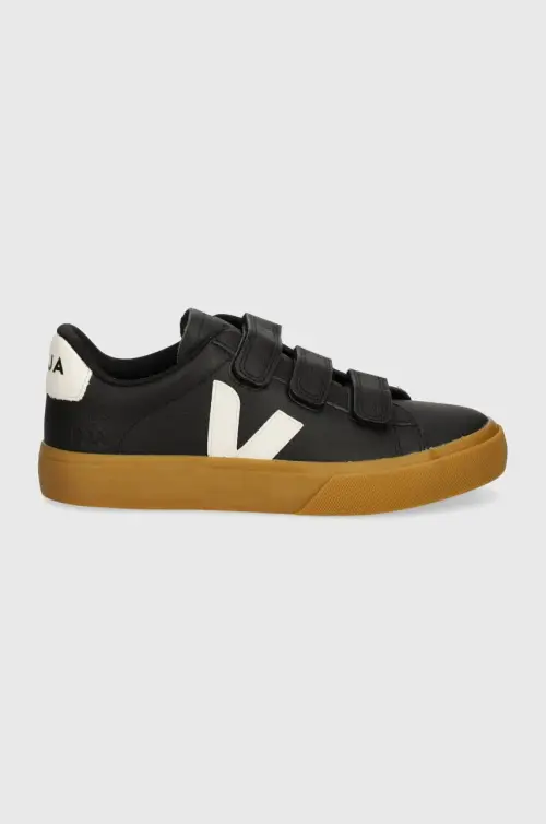 Кожаные кроссовки Veja Recife Logo цвет чёрный RC0503698A
