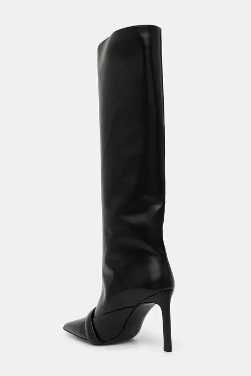 Кожаные сапоги Coperni Belt Boot цвет чёрный на шпильке