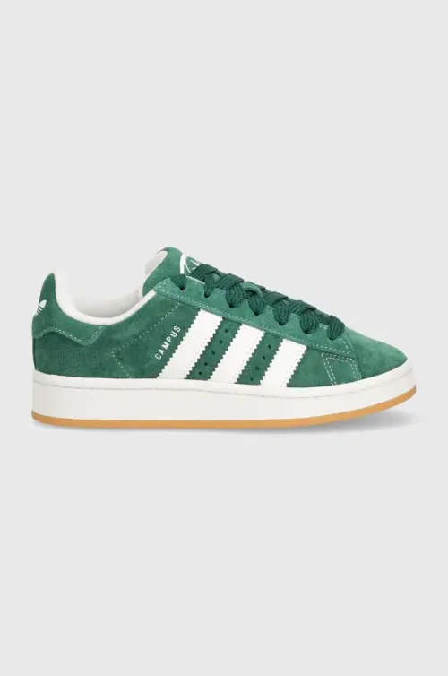 Замшевые кроссовки adidas Originals Campus 00s J цвет зелёный IH7492