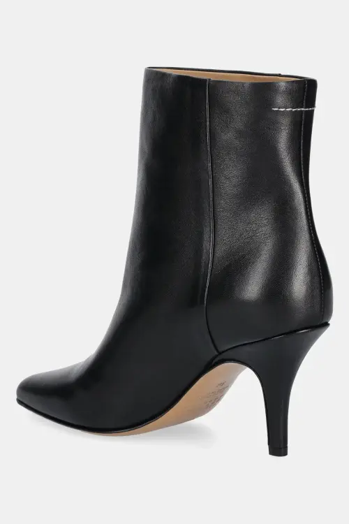Кожаные полусапожки MM6 Maison Margiela цвет чёрный на шпильке S59WU0261.P6783.T8013