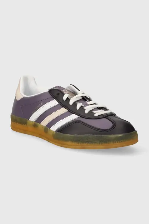 Кожаные кроссовки adidas Originals Gazelle Indoor W цвет фиолетовый