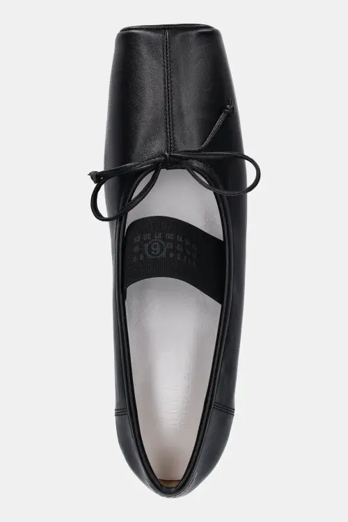 Кожаные балетки MM6 Maison Margiela цвет чёрный S59WZ0103.P3628.T8013