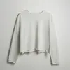 Tassha Yu Logo Cropped Longsleeve White Melange (TY665-433)