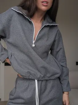 Поло Tassha Yu Zip Polo Grafit Melange