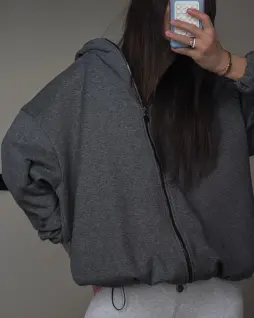 Худи Tassha Yu Tag Me Zip Hoodie OVSZD Grafit Melange