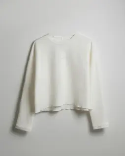 Tassha Yu Logo Cropped Longsleeve Milk White